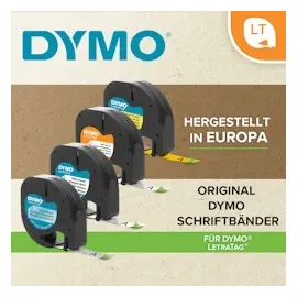 Dymo 91221 schwarz auf weiß 1,2cm x 4m