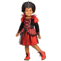 Fun World Kostüm Vampirprinzessin Kostüm für Mädchen, Barockes Kleidchen für Kindervampire rot 110-116