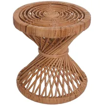 Mendler Beistelltisch HWC-M31, Blumentisch Rattantisch Kaffeetisch, rund 43x38x38cm, Kubu-Rattan natur