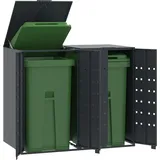 vidaXL Mülltonnenbox für 2 Tonnen Anthrazit 138x79x117 cm Stahl