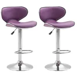 CLP Barhocker Las Vegas Kunstleder lila 2er Set