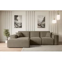 ALTDECOR Ecksofa mit Schlaffunktion und Bettkasten Corner Sofa Bett Eckcouch Couch L-Form Schlafcouch Ausziehbar Wohnlandschaft Schlafsofa Cauchsof... - Braun