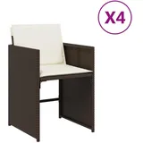vidaXL Gartenstuhl 55 x 68 x 28 cm braun 4 St.