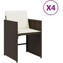 vidaXL Gartenstuhl 55 x 68 x 28 cm braun 4 St.