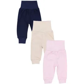 TupTam Baby Mädchen Lange Pumphose 3er Pack, Farbe: Beige/Dunkelblau/Puderrosa, Größe: 104 - 104