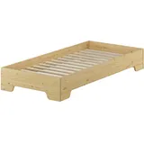 Erst-Holz® Stapelbett 100x200 Pensionsbett, Gästebett mit wählbarem Zubehör V-60.56-10, Ausstattung:Rollrost inkl.