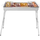 LEADZM Holzkohlegrill, Edelstahl Camping Klappgrill,70x31x71cm Außen, Terrasse, Camping, Grillparty, 5-10 Personen Verwendung