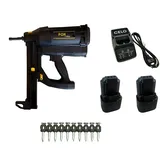 Celo Akku Gasnagler FOX 20 Koffer Magazin f. 20 Nägel 2x Akku