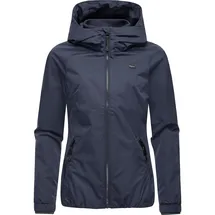 Ragwear wasserdichte und atmungsaktive Damen Übergangsjacke leichte kurze Funktionsjacke mit Kapuze Dizzie Tech YOUMODO Navy Gr. S - S