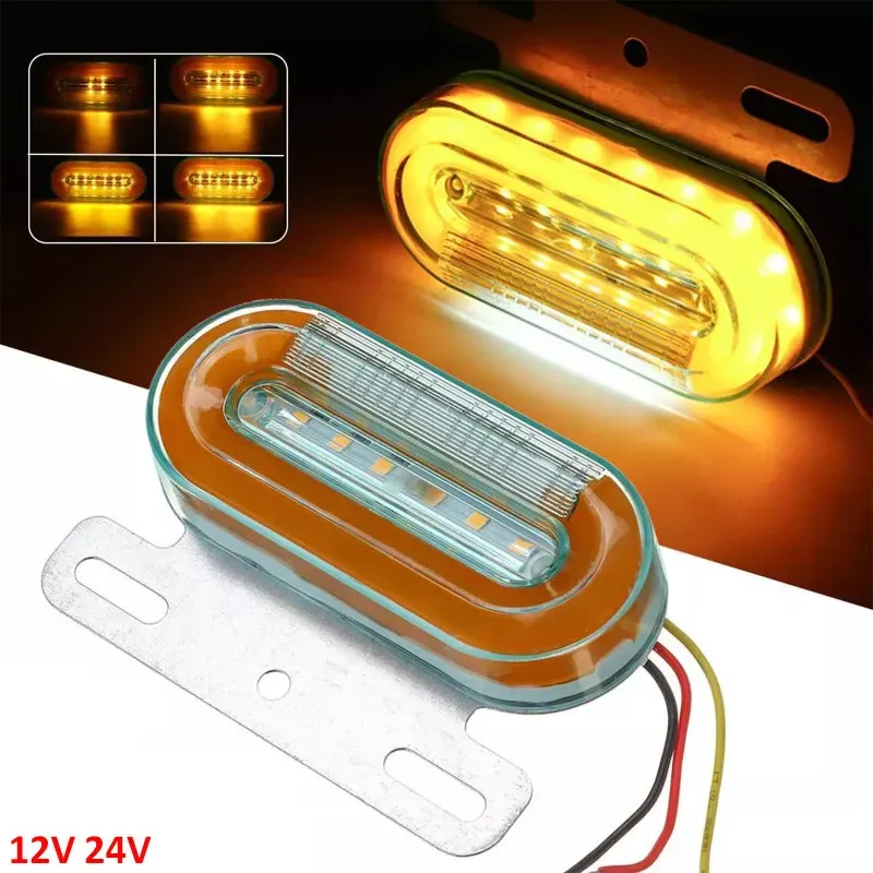 LED-Dioden-Markierungs-/Begrenzungsleuchte 12V/24V blinkendes orangefarbenes Licht - weiß, für Lkw, Bus, Van, Anhänger, Pritsche