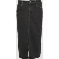 S.Oliver - Midi-Jeansrock mit Gehschlitz aus Baumwolle, Black, 44