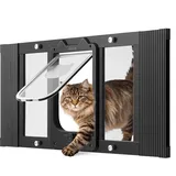 Vevor Katzenklappe Katzentür Anpassbar an Fensterbreiten (686-813 mm) Schwarz