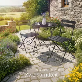 Tectake Bistrotisch-Set Frieda für 2 Personen schwarz