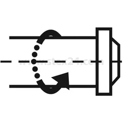 BSQX1147 Georg Schlegel Bezeichnungsschild Grafik-Symbol Drehbewegung Welle links weiß - 1 Stück