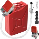 Kraftstoffpumpe mit Auto-Stopp-Sensor,Selbstansaugende Dieselpumpe Ölabsaugpumpe Benzinpumpe für Kanister Öl & Benzin(Batterie nicht im Lieferumfang enthalten)
