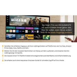 KB Elements 75 Zoll Smart TV QLED 4K, WebOS, TV DVB-T2/S2 Dolby, RAHMENLOS, Magic Fernbedienung - Schwarz