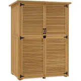 M MCombo Gartenschrank Gartenhaus Holz Wetterfest, 127×59×168 cm, 0901D (Natur)