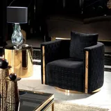 JV Möbel Sessel Gold Design 87 x 76 x 92 cm Schwarz