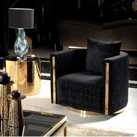 JV Möbel Sessel Gold Design 87 x 76 x 92 cm Schwarz
