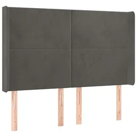 vidaXL Boxspringbett mit Matratze & LED Dunkelgrau 140x190 cm Samt
