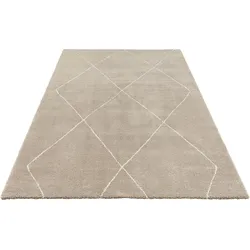 Teppich ELLE DECORATION "Massy" Gr. 2, beige, B:80cm H:14mm L:150cm, Kunstfaser, Teppiche, Kurzflor, Teppich, Modern, Scandi, 3D Effekt, Wohnzimmer, Schlafzimmer