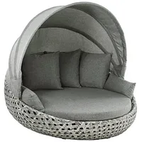 Dehner Sunlounger Miami, ca. B168/H172/T220 cm, Weiß, Grau