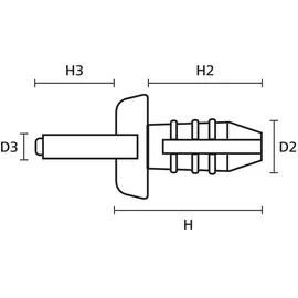 HellermannTyton Spreizniet 6.0-6.4mm PA6 orange HTWD-R6