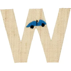 RICE Raffia Buchstaben Sticker, W, Auto