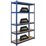 Proregal Schwerlastregal Holz 180x120x40 cm blau