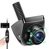 【Hohe Kompatibilität】Rückfahrkamera 360° Drehbar Rückfahrkamera Auto Unterstützt AHD 1080P/720P/NTSC/PAL Modelle Rückfahrkameras für Auto Wohnmobil Super Nachtsicht IP69K Einparkhilfe 170° Weitwinkel