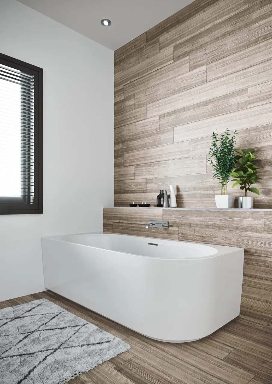 Riho wandstehende Badewanne Desire Corner 184x84 R Sparkle Mood, B087003005 B087003005