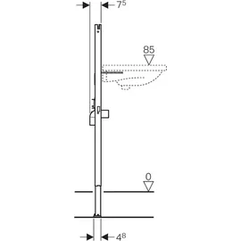 Geberit DuofixBasic Element für Waschtisch, 112cm, Standarmatur