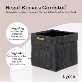 lycce Aufbewahrungskorb Faltbare Aufbewahrungsbox Cord 4P 33 x 33 x 31 cm grau