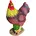 Relaxdays Huhn brauner Hahn wetterfeste Gartendeko authentische Tierfigur Kunstharz 24 cm hoch bunt