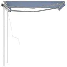 vidaXL Automatisch Gelenkarmmarkise 350 x 250 cm blau/weiß inkl. Pfosten 3069926