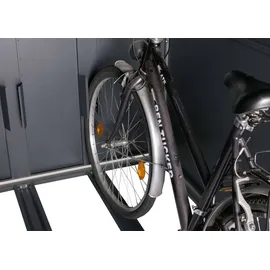 Mendler Fahrradgarage HWC-L56c Fahrradbox abschließbar Metall 160x113x209cm anthrazit