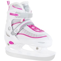 XIUWOUG Verstellbare Schlittschuhe, Eislaufschuhe für Damen,Herren und Kinder Ice Skates Einstellbare 4 Größenbereiche(30 bis 45),Weiß,S(30-33)