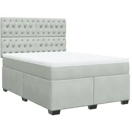 vidaXL Boxspringbett 140 x 200 cm Hellgrau