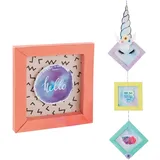 Folia 64802 - Little Paper Frames rechteckig, Bilderrahmen aus Fotokarton zum Zusammenkleben, 48 Stück sortiert in 8 Farben