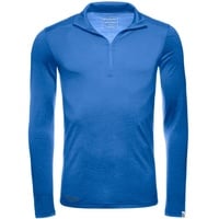 Kaipara - Merino Sportswear Langarmshirt Merino Zip-Neck Herren Slimfit 200 (1-tlg) aus reiner Merinowolle Made in Germany blau M