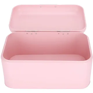 Fybida Brotkasten für Küchenarbeitsplatte, Metall, Rosa, Brotbehälter, Vintage-Mülleimer, Retro-Theken-Brotkasten
