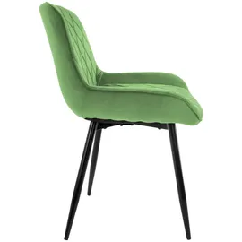 ML-Design 6Er Set Esszimmerstühle Salbei Sitzfläche aus Samt Metallbeine