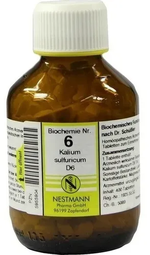BIOCHEMIE 6 Kalium sulfuricum D 6 Tabletten 400 St