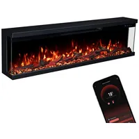 GLOW FIRE Elektrokamin Insert Wandkamin mit 3D Feuer und Heizung (Thermostat, 900- 1800 W), Elektrischer Stand-, Wand- oder Einbaukamin mit APP Steuerung, LED