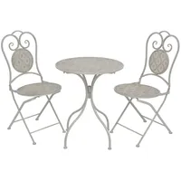 vidaXL 3-tlg Bistro-Set Stahl Grau