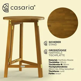 CASARIA Bistrotisch Ø 80 x 110 cm Braun