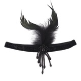 1920s Stirnband Feder Damen,20er Jahre Flapper Feder Haarband,Gatsby Kostüm Accessoires Charleston Haarband Vintage Feder Kristall Haarband ​20er Jahre Kopfschmuck Kleid Accessoires für Frauen Mädchen