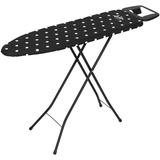Jata HOGAR HPLA8100 Bügelbrett mit Bügelfläche 110 x 32 cm höhenverstellbar bis 92 cm Bügelablage zusammengeklappt Maße: 150 x 40 x 7 cm Black and White