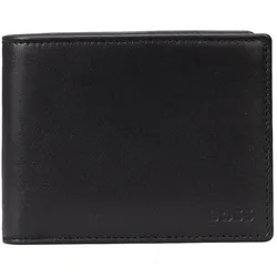 BOSS Herren Geldbörse mit Münzfach - ASOLO, Geldbeutel, Echtleder, 9,5x11x2,5cm (HxBxT) Schwarz