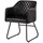 Massivmoebel24 Esszimmerstuhl Iron Label Leder schwarz